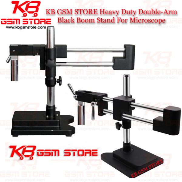 KBGSMSTORE Heavy Duty Double-Arm Black Boom Stand For Microscope