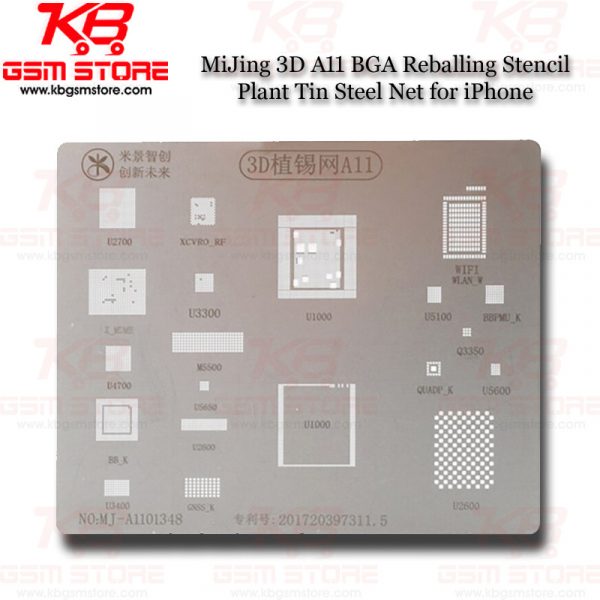 MiJing 3D A11 BGA Reballing Stencil Plant Tin Steel Net for iPhone