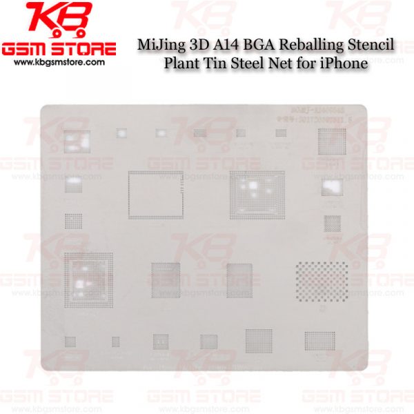 MiJing 3D A14 BGA Reballing Stencil Plant Tin Steel Net for iPhone