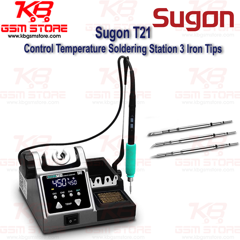 Sugon T21 Control Temperature Soldering Station 3 Iron Tips