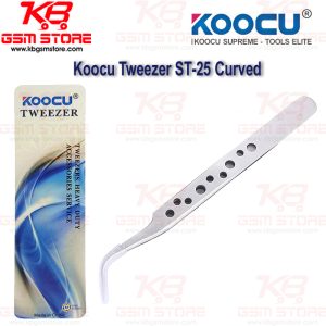 Koocu ST-25 Professional Curved Stainless Steel Tweezer – **Silver**