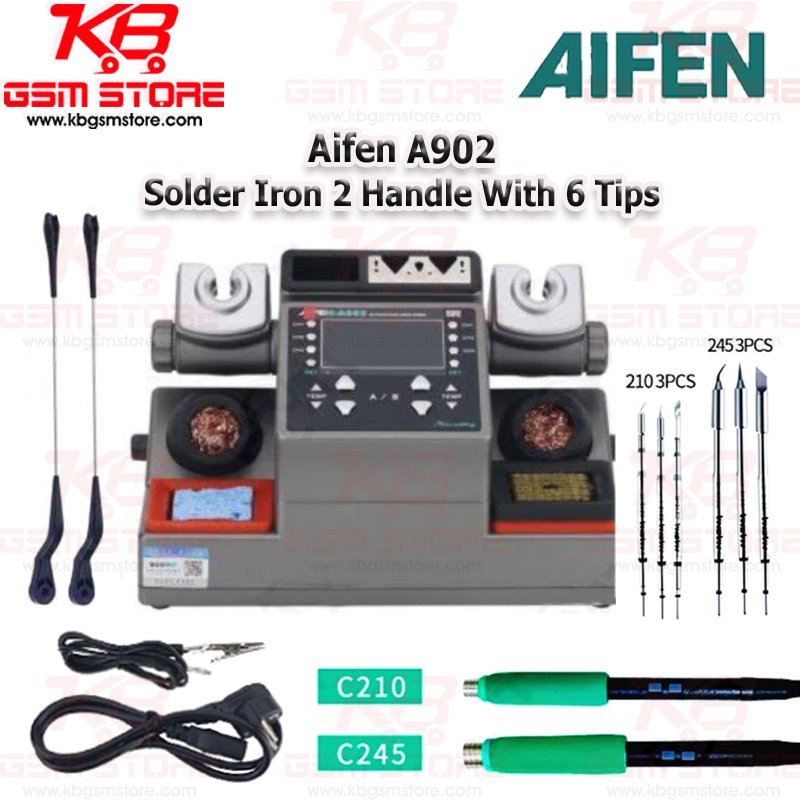 Aifen A902 Solder Iron 2 Handle With 6 Tips