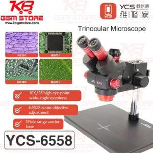 YCS-6558X Trinocular Stereo Zoom Microscope with Big Base