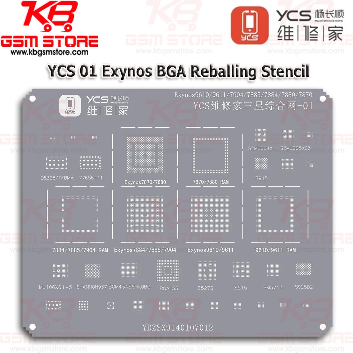 YCS 01 Exynos BGA Reballing Stencil OK