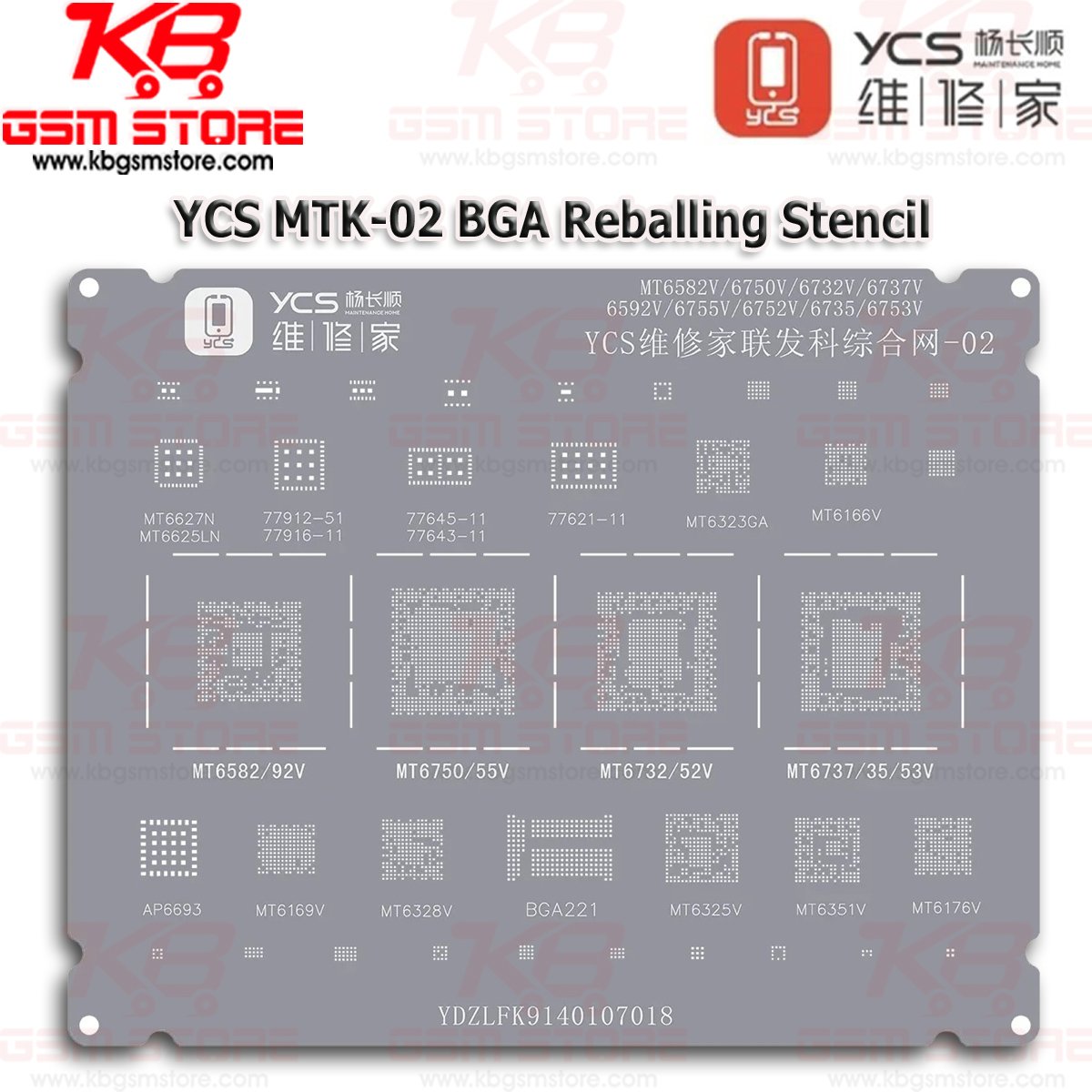 YCS MTK-02 BGA Reballing Stencil