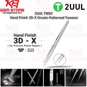 2UUL TW02 Hand Finish 3D-X Ornate-Patterned Tweezer