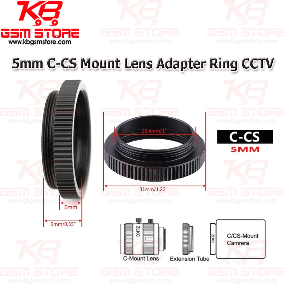 5mm C-CS Mount Lens Adapter Ring CCTV