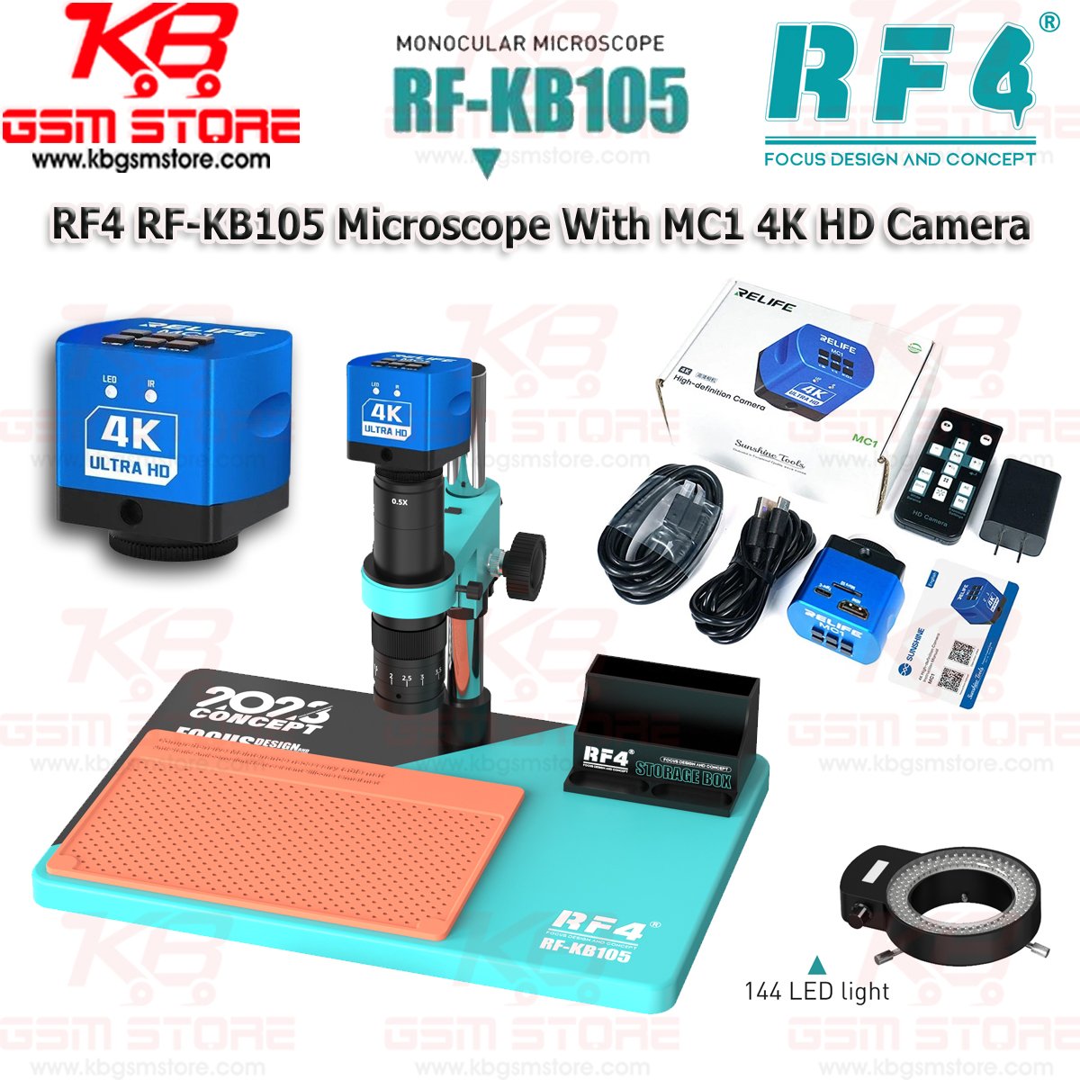 RF4 RF-KB105 Microscope With MC1 4K HD Camera