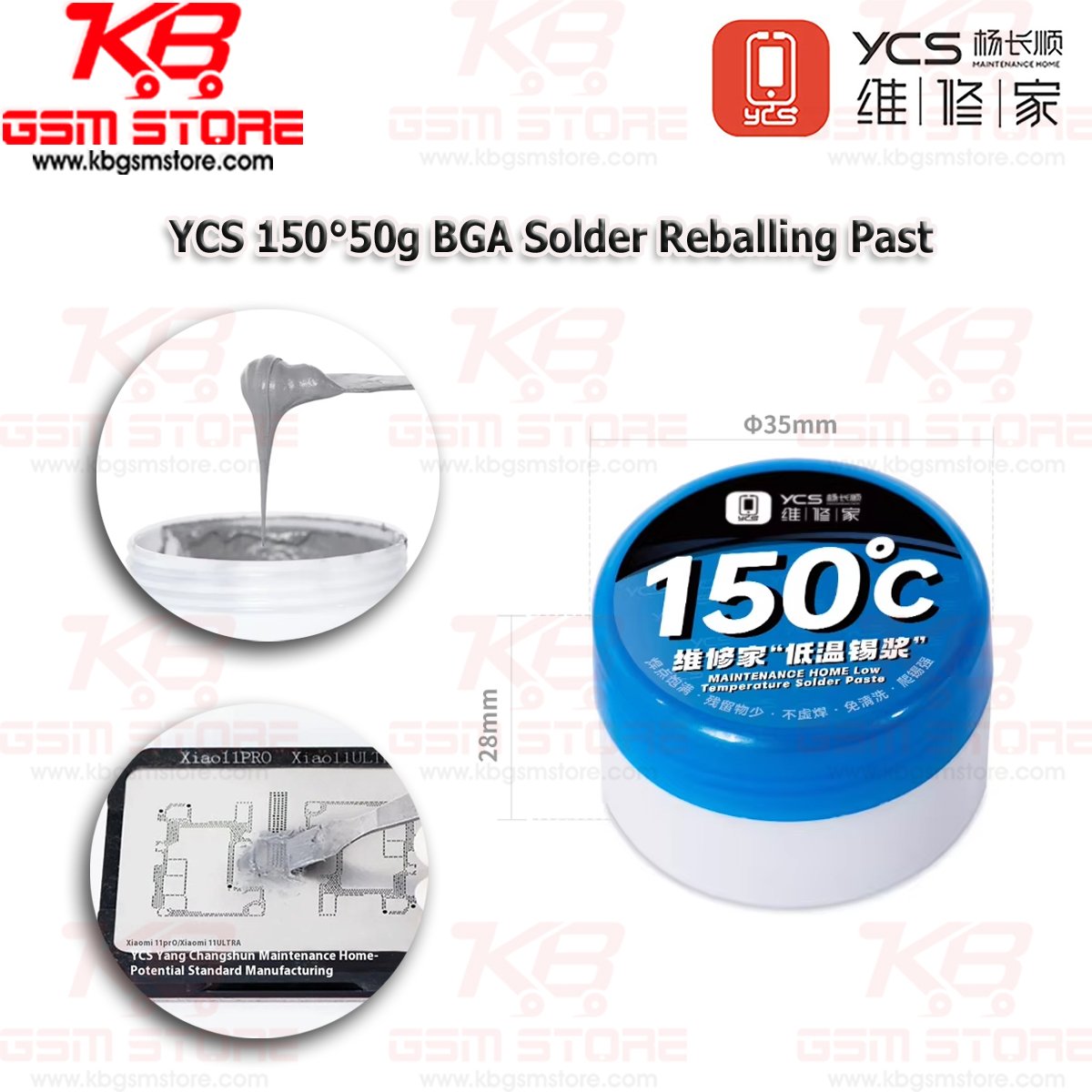 YCS 150°50g BGA Solder Reballing Past